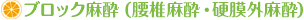 ブロック麻酔(腰椎麻酔・硬膜外麻酔)