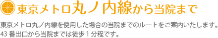 東京メトロ 丸ノ内線から当院まで